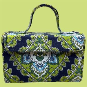 Vera Bradley Mini Jewelry Case Box –‎ Blue Green Pattern Travel Organizer